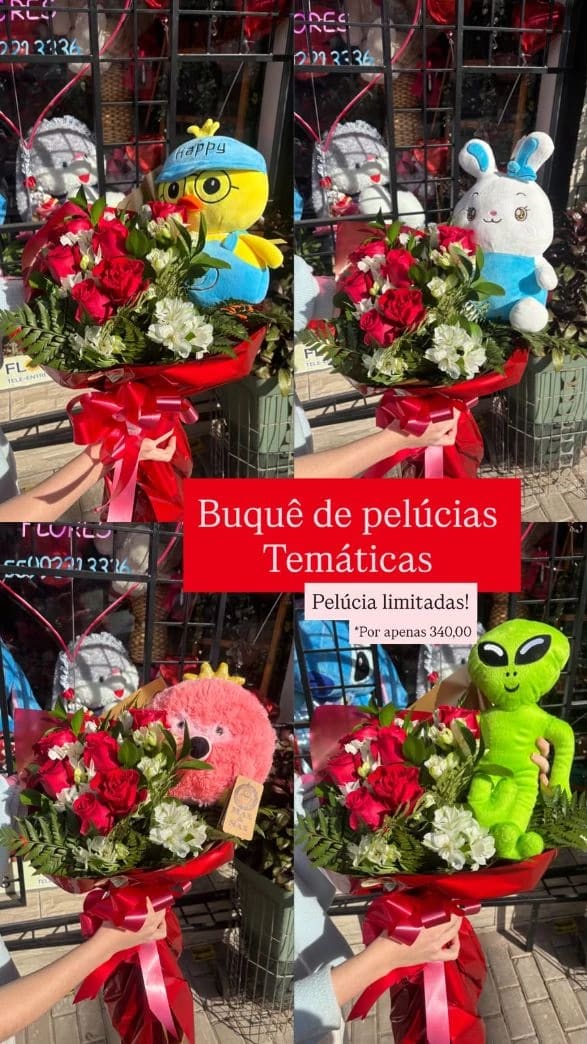 Buquê de Pelúcias Temáticas